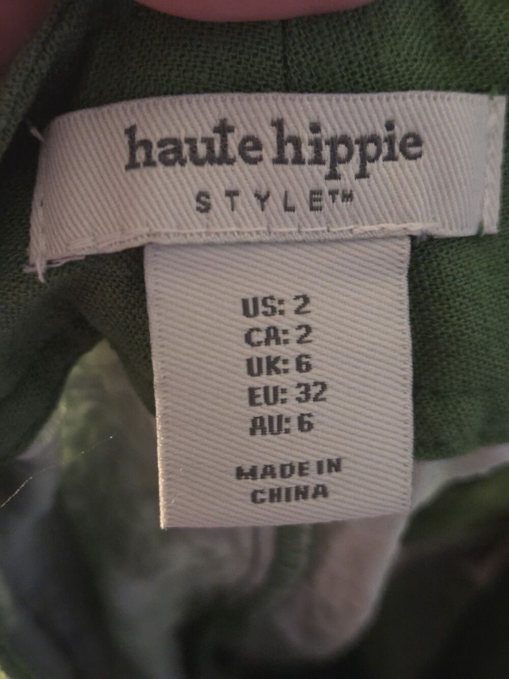 Haute Hippie Green Linen Blend Embroidered Wide Leg Pants | Size 2 | Like New! - Picture 9 of 11
